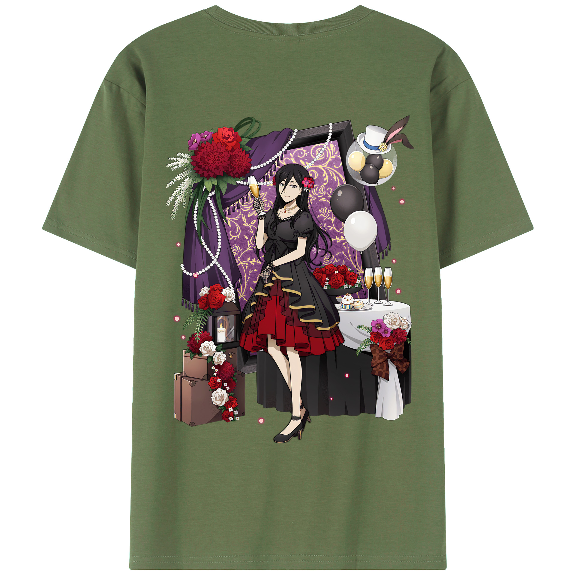（画像用） 文豪ストレイドッグス Bungo Stray Dogs 綿100％ メンズ半袖Tシャツ（バックプリント） 通気性